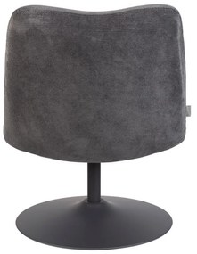 Tmavosivé zamatové kreslo Bubba – Zuiver