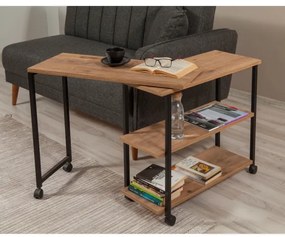 Odkladací stolík MELIN 63x70 cm hnedá/čierna