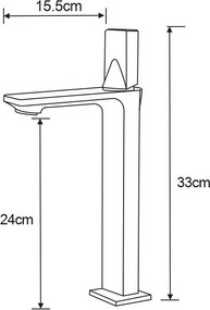Mexen Crux, vysoká umývadlová batéria, čierna, 744410-70
