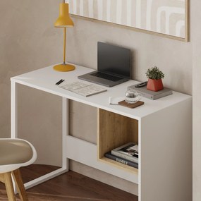 Psací stůl Houseland Indy M4 bílý/dub safírový