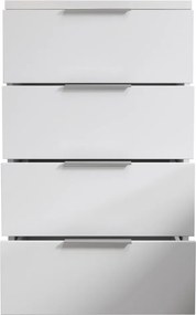 Nočný stolík/skrinka so 4 zásuvkami Smilla, výška 79 cm, biely