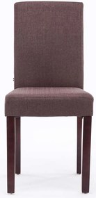 Jedálenská stolička Inn - látka, nohy tmavo hnedé (SET 2 ks) - Hnedá
