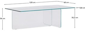 Sklenený konferenčný stolík 60x120 cm Zaren – Kave Home