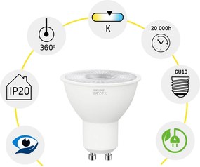 Toolight Toolight, Teplá LED žiarovka RSL044 GU10 7W Neutral, OSW-20026