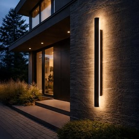 Exteriérové nástenné LED svietidlo Wow, 1x LED 20w, 3CCT, čierna, (120 cm)