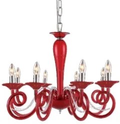 Červený luster do obývačky LUXERA 62104 MOZART Ø83