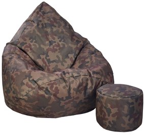 JAKS Vak na sedenie s podnožkou army tkanina