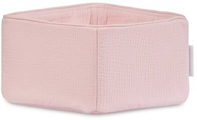 Mušelínový úložný košík svetlo ružová