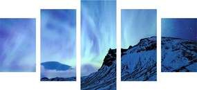 5-dielny obraz severské polárne svetlo Varianta: 200x100