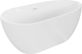 Mexen Eos, voľne stojaca vaňa 150 x 75 cm, biela, biely prepad, 52471507500-20