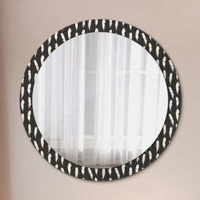 Okrúhle ozdobné zrkadlo Perie fi 90 cm