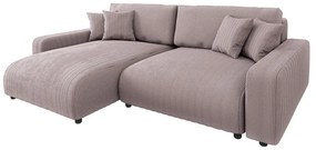 Svetloružová menčestrová rozkladacia rohová pohovka (variabilná) Sara – Ropez