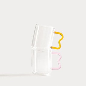 Hrnček ZIGRA priesvitný / ružový 776113 400 ml