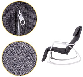 Fínske hojdacie kreslo Goodhome, biela/šedá