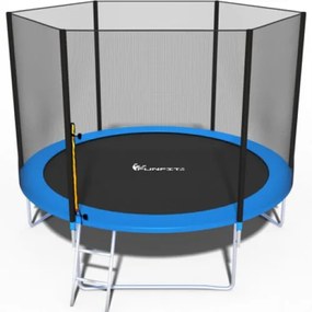 FunFit Detská záhradná trampolína 252 cm s vonkajšou sieťou a rebríkom