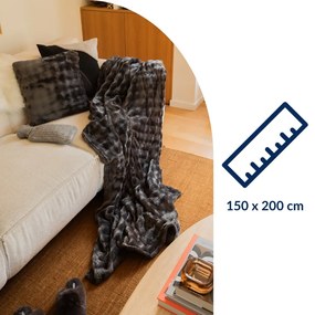 Sivá deka z mikroplyšu 150x200 cm Wave – Tiseco Home Studio