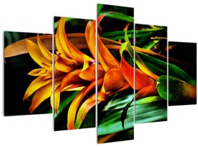 Obraz oranžovej kytice (150x105 cm)