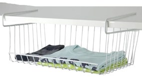 Prídavný závesný kôš pod policu, biely kov, hlboký COCINA, 43x25x18,5