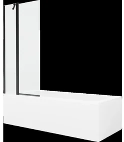 Mexen Vega obdĺžniková vaňa 150 x 70 cm s obkladom a 1-krídlovou sprchovou zástenou 80 cm, Transparentné, Čierna - 550115070X940
