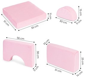 DIY Modulárne detské kreslo 8 mäkkých vankúšov skladacie - ECOTOYS rose