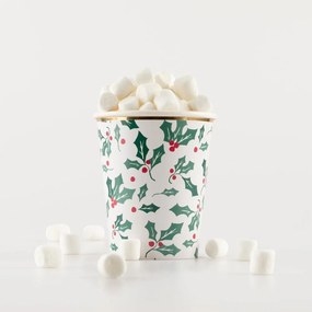 Papierové jednorazové tégliky v súprave 8 ks Holly Pattern – Meri Meri