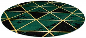Koberec EMERALD exkluzívny 1020 kruh - glamour, marmur, trojuholníky zelený/zlatý
