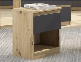 Skrinka/nočný stolík Carlos 401S, dub artisan/grafit%