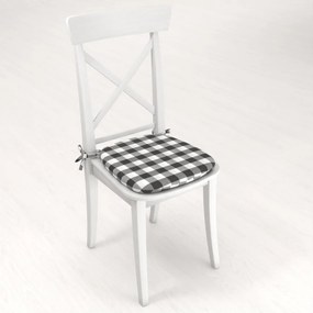 Biante Oblý podsedák Rebeka RE-010 Sivo-biela kocka veľká - 39x37x3 cm