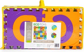 ECOTOYS Vzdelávacia EVA penová puzzle podložka 178×178 cm – 36 dielikov, písmená a čísla