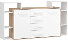 Komoda 2D4S Rio-06 sonoma svetlý/biely