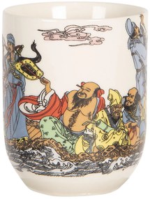 Porcelánový kalíšok na čaj s japonskými motívmi - ∅ 6 * 8 cm / 0,1l