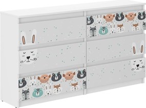 Wooden Toys Detská komoda R-140 ZVIERATKÁ