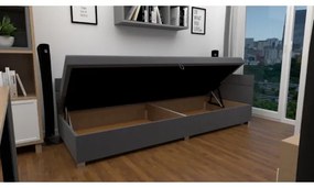 Čalúnená válenda s univerzálnym čelom a úložným priestorom AMSTERDAM 90x200 cm šedá