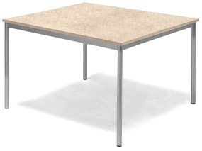 Stôl SONITUS, 1200x1200x720 mm, linoleum - béžová, strieborná