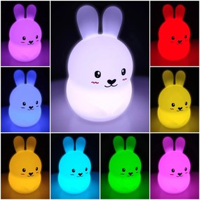 Silikónová nočná LED RGB lampa Rabbit