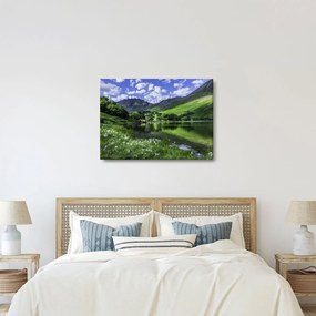 Obraz - Krajina s jazerom (70x50 cm)