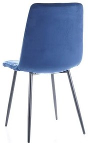 Jedálenská stolička Mila Velvet, modrá / čierna