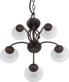 Tmavohnedé závesné svietidlo so skleneným tienidlom ø 60 cm Rustica – Trio