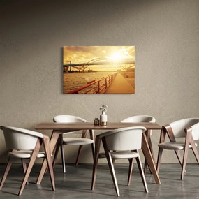 Obraz mosta pri západe slnka (90x60 cm)