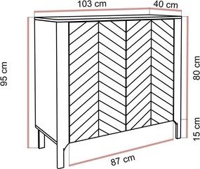 DVOJDVEROVÁ KOMODA SALOME ČIERNA 103 cm
