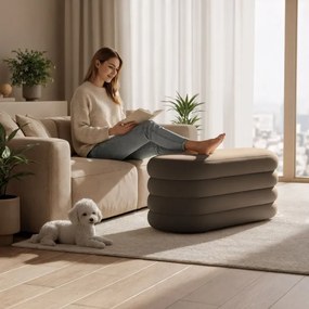 Taburetka PUFFO hnedá