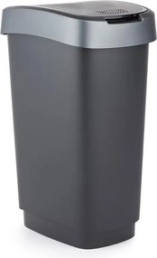 Odpadkový kôš SWING TWIST čierna a strieborná 25 l