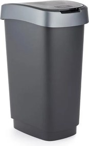 Odpadkový kôš SWING TWIST čierna a strieborná 25 l