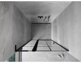 Mexen, Mexen Mist L ľavé otočné sprchové dvere 120 cm, čierna mriežka - 8A4L-120-000-70-77-L