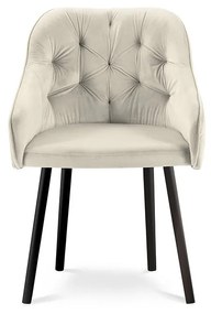 Béžová Zamatová stolička Luisa dĺžka 54 × šírka 50 × výška 80 cm MILO CASA
