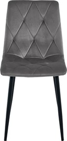 Set dvoch jedálenských stoličiek LIBRA zamatové tmavosivé / čierne nohy (2 ks)