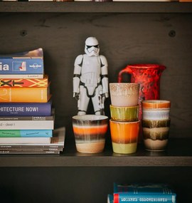 Zeleno-sivý retro hrnček na kávu Coffee 70s Fern - Ø 7,5 * 8cm / 230 ml