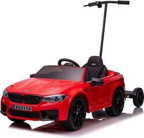 LEAN CARS BMW M5 batériové auto s rodičovskou platformou Červená farba