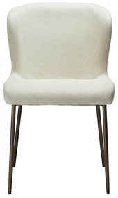 GLAM ČALÚNENÁ STOLIČKA bone/antique brass