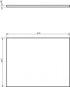 Mexen Uni, pracovná doska 60 cm, biela lesklá, 91AXX-0604-464-18-00